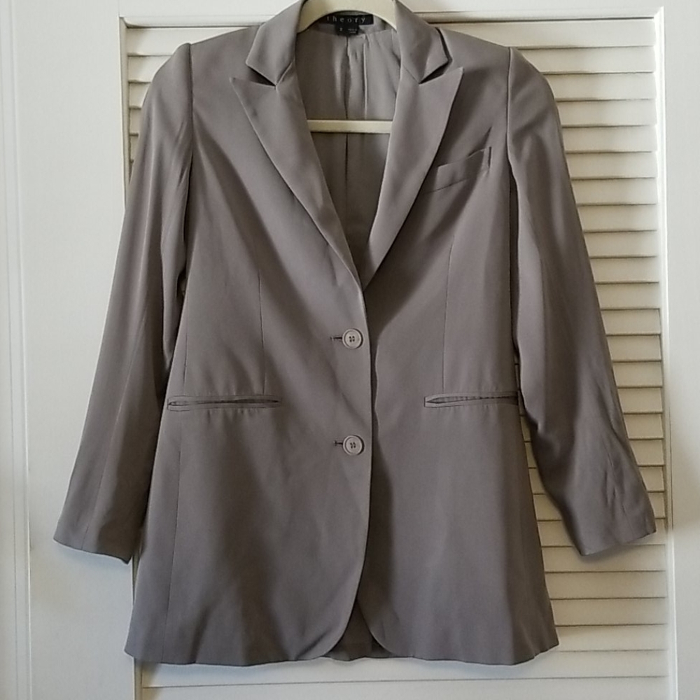 Theory Grey Blazer 3/4 sleeve